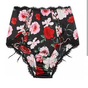 Atelier Victoria's Secret Satin Lace-Trim High-Waist Brief Panty